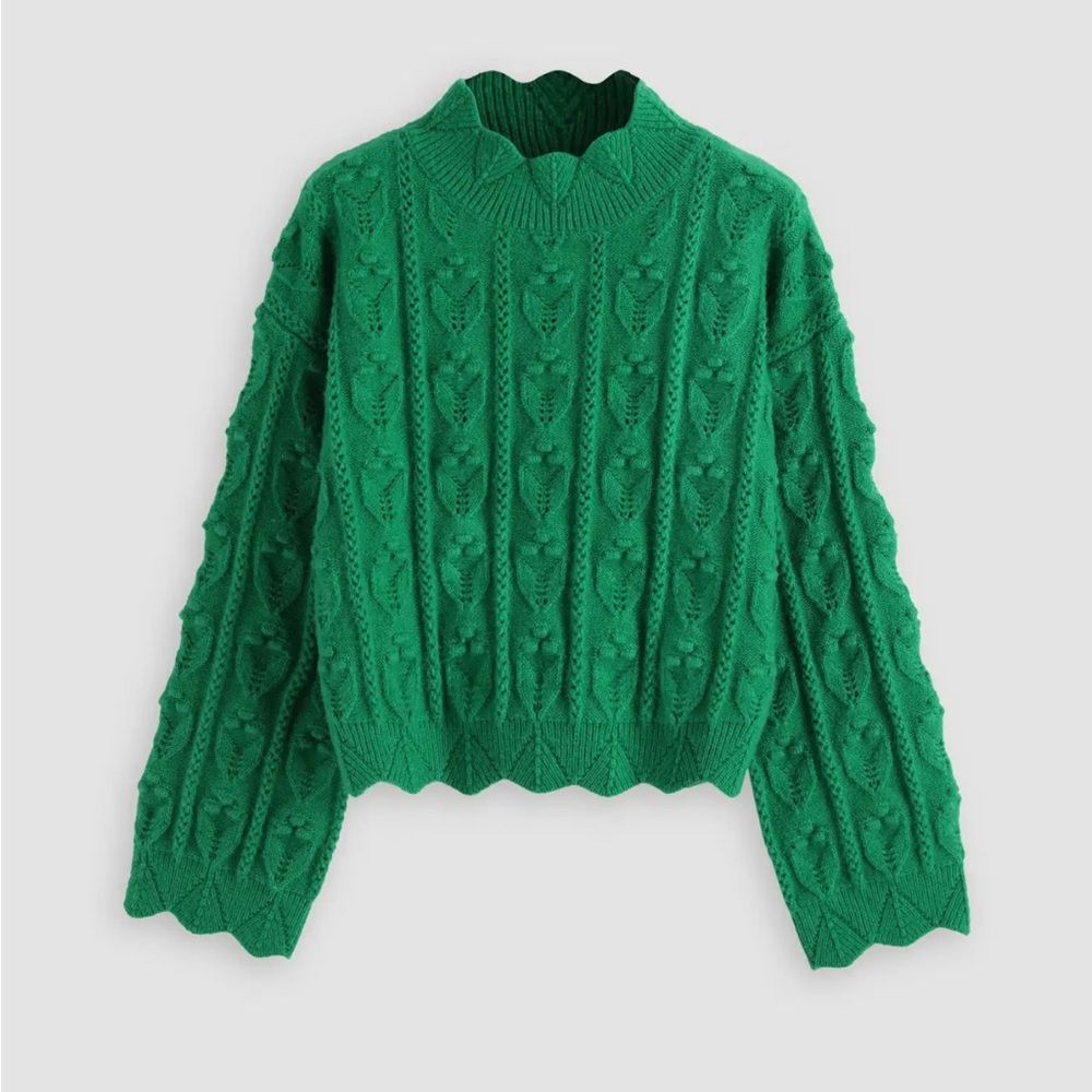 Cider Textured High Neck Sweater